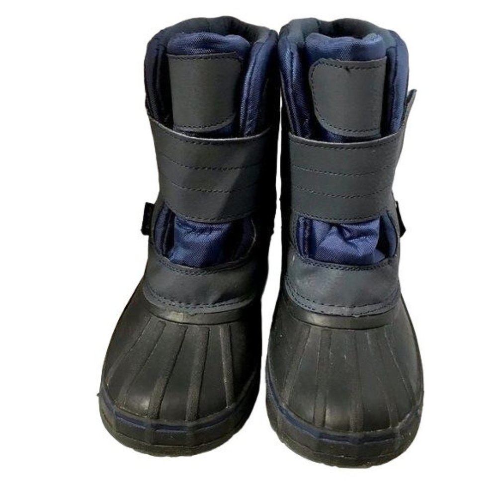 Rugged Bear Kids Navy‎ Blue Black Winter Snow Boots Size 4 RB2059